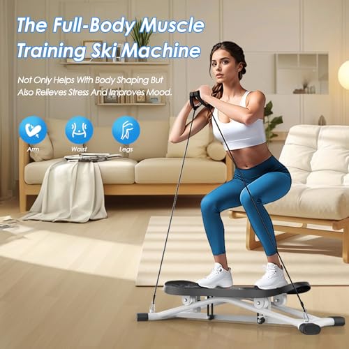 Image of 2025 New Ski Simulator Machine,Stridon Balance Board with Resistance Bands&LCD Monitor for Full Body, Noiseless Ski Exercise Machine for Skiing Beginners, Home Use