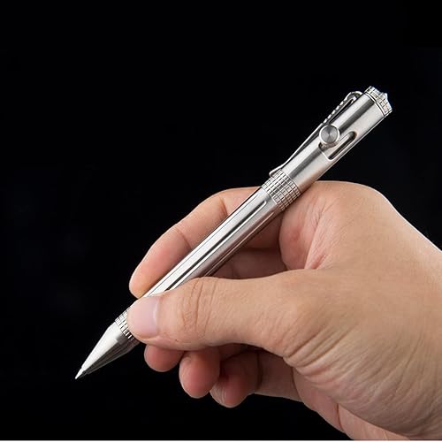 Miniatura 4 de Lary Bolt Action Pen - Bolígrafo de acero inoxidable duradero para diseño de bolsillo EDC con 3 recambios adicionales en caja de regalo (LA005)