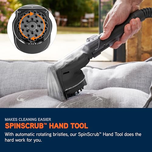 Vax SpotWash Home and Pet Spot Cleaner, Upholstery, Sofa, Stairs, Home, Car, Rug, Stain Cleaning Small Handheld Shampooer Machine, Additional Solution, SpinScrub and Tools, 4.5kg, Grey/Cyan, CDSW-MPDP - Image 4