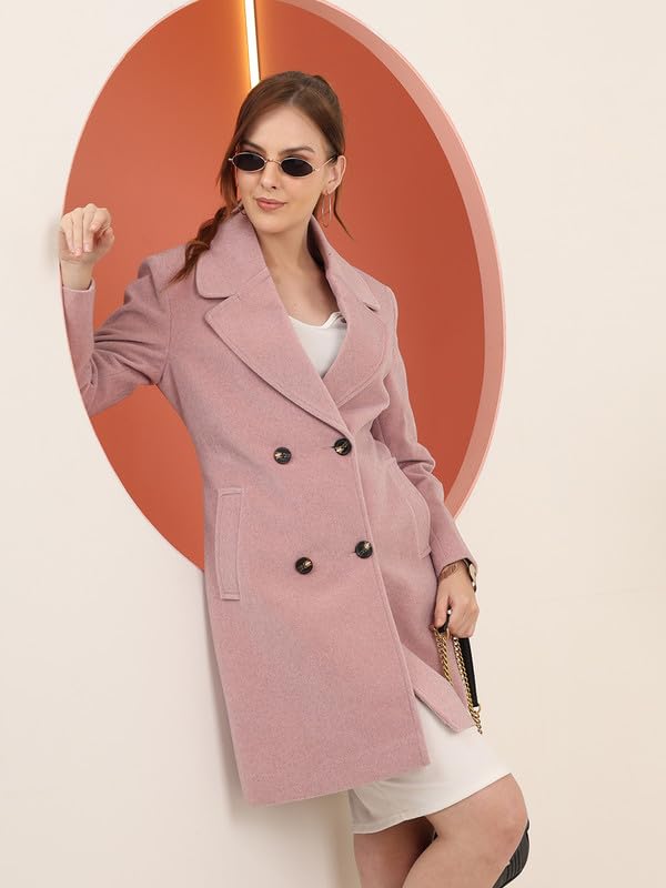 Image of PLAGG Women's Notched Lapel Long Overcoat
