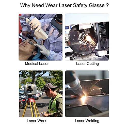 190Nm To 560Nm Laser Safety Glasses, Od4+ Laser Glasses Eye Protection, Adjustable Temples Laser Hair Removal Goggles For Treatment Cosmetology Operator For Blue Light Sanitize,Dental Operation #TOP6