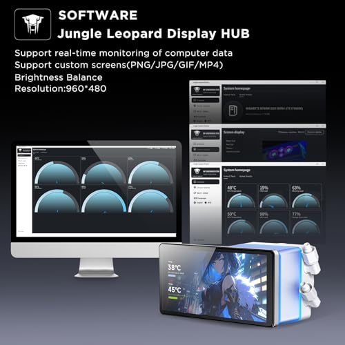 Image of PF 240 CPU Water AIO Cooler Liquid Cooling|5.5-inch LCD Magnetic Screen|360mm ARGB Infinity Mirror 2000RPM PWM Fan|Lower Noise ≤30DBA|for LGA1851 /1700 /1200 /115X /AM4 /AM5(White)