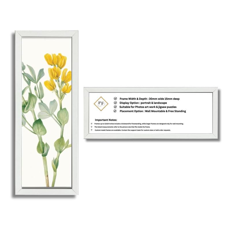 12x6 Inch Thin Panoramic Picture Frame | White Panoramic Photo Frame & Poster Frame for Pictures, Photos, Documents, Jigsaw Puzzles, Artwork | Landscape or portrait Wall Mount Display