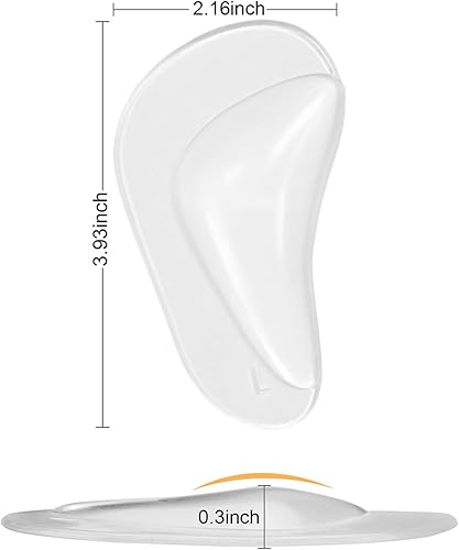 Miniatura 3 de 6 pares de cojines de soporte de arco de gel para hombres y mujeres, plantillas de zapatos para pies planos, insertos de arco reutilizables para