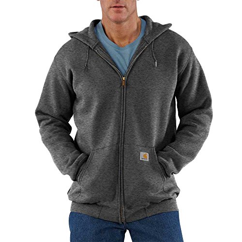 Carhartt Men's Loose Fit Midweight Full-Zip Sweatshirt, Carbon Heather, 3X-Large