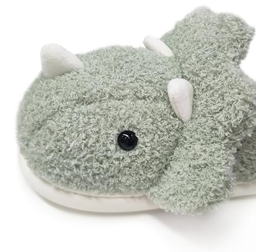 Unisex Dinosaur Plush House Slippers - Soft Indoor & Outdoor Fuzzy Winter Slippers2