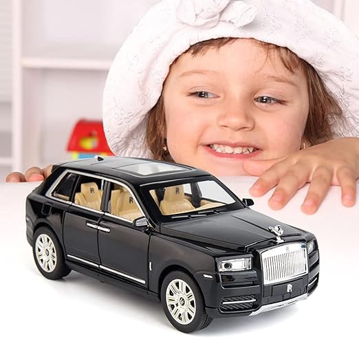 Image of Rolls-Royce Cullinan 1:32 Diecast Model Car - Metal Collectible SUV with Realistic Details, Pull-Back Action, Lights & Sounds, Gift for Kids & Adults (Colour as a per Stock)