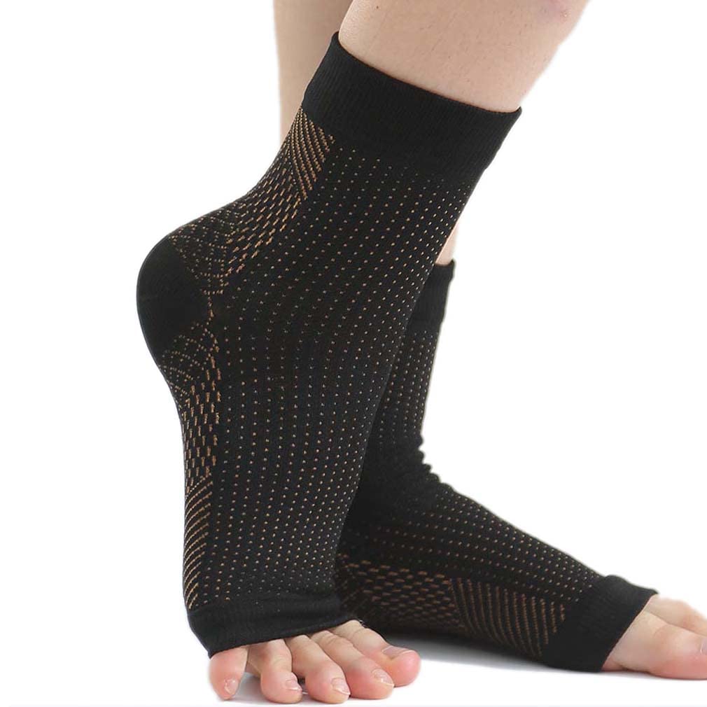MIGIFTDY Fascia Per Caviglia In Rame – Compressione Sportiva – Per Fascite Plantare, Tendine D'Achille – Taglia L – Leggera E Traspirante - 2
