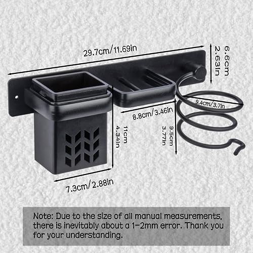 Teaque Hair Dryer Holder Wall Mounted, Metal Hairdryer Holder Wall Mounted - Image 2
