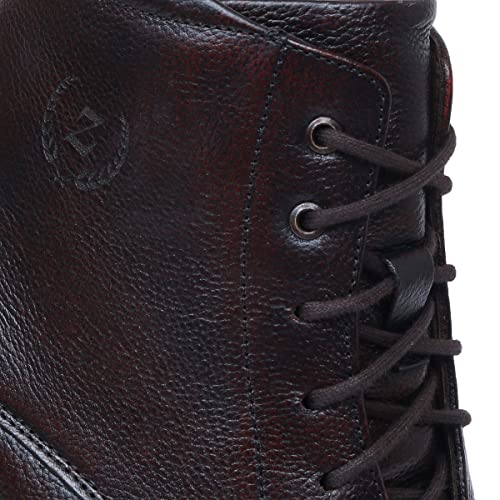 Image of Zoom Shoes Men's Genuine Leather Ankle Boots ZA-4692 Ideal For Office, Party & Travelling | Strong Grip With Shock Absorption Property & Memory Cushion Insole