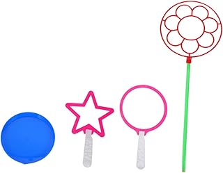 ibasenice 4pcs Set Bubble Stick Children Gifts for Kids Kids Tools Kids Bubble Wand Giant Bubble Set Bubble Wand Toy Bubbles Maker Bubble Wand Set Bubble Ring with Tray Plastic Suite
