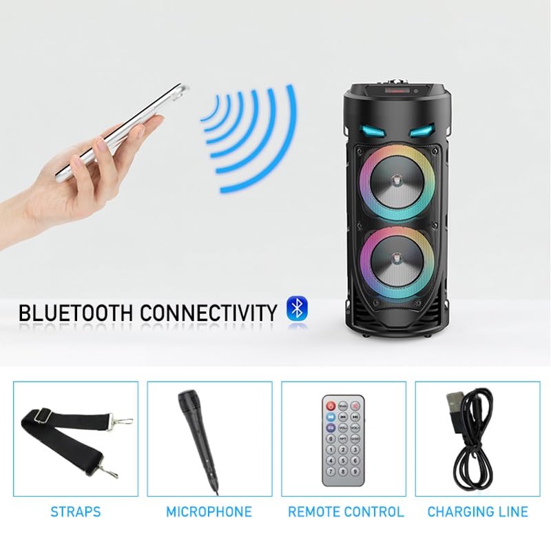 Wzmacniacz głosu, Bezprzewodowa kolumna 30W Duża moc Stereo Przenośny głośnik Bluetooth Subwoofer Głośniki basowe na imprezę
