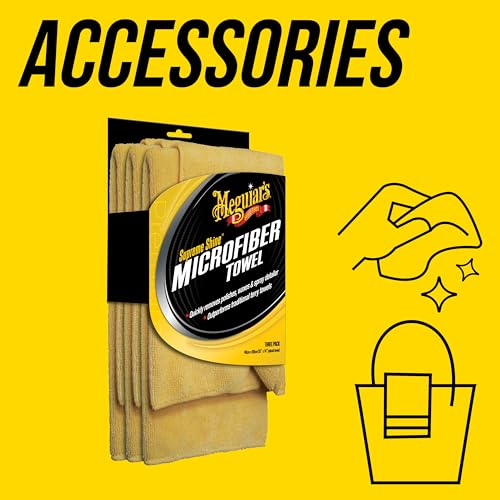 Meguiar's Supreme Shine™ Mikrofasertücher, 3er-Pack - Entfernt Rückstände von Polituren, Wachsen und Sprühreinigern, weiche Mikrofaser… – Ansicht 2