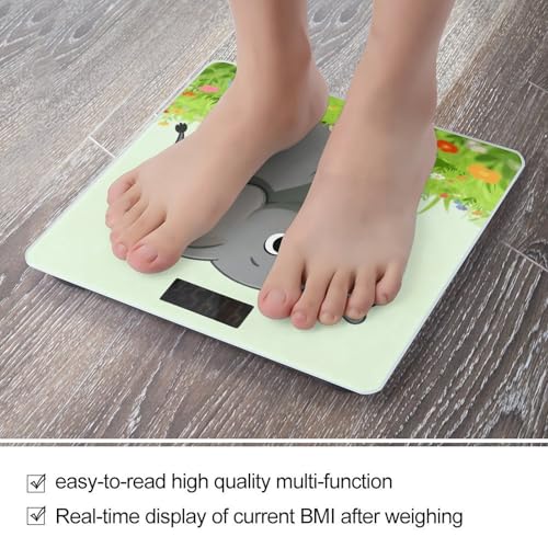 Báscula digital para baño gris Elephant con pantalla grande miniatura 5