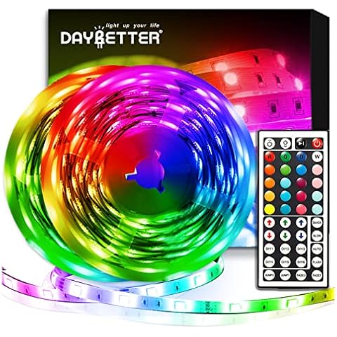 DAYBETTER 32.8ft LED Strip Lights Kit with Remote and Power Supply Cover