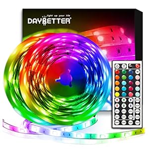 DAYBETTER Led Strip Lights 32.8ft Kit with Remote and Power Supply Color Changing