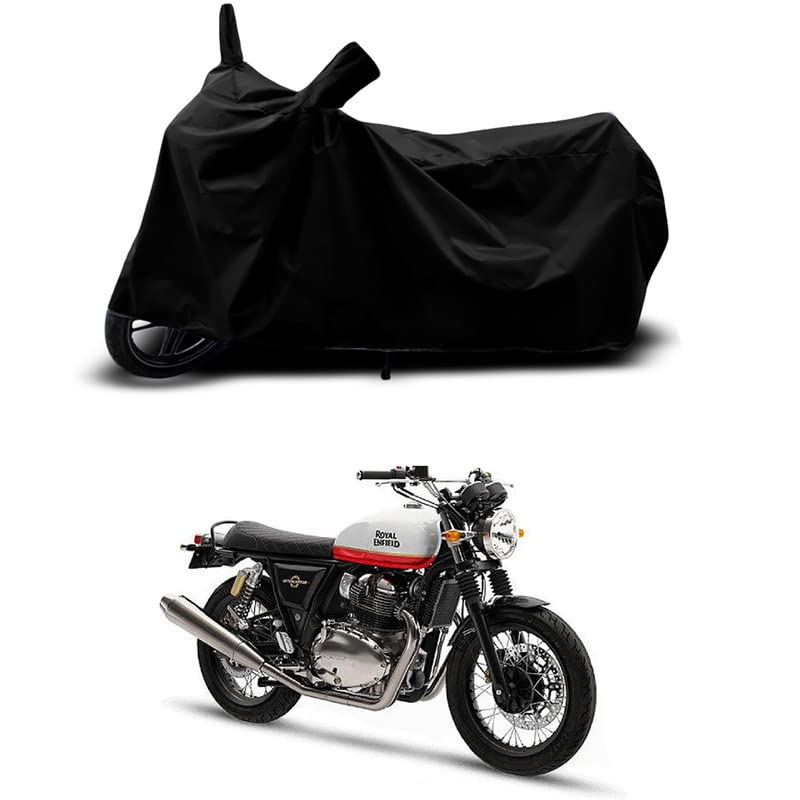 Image of 100% Scratchproof /UV-Rays /Heat Protection /Birds Dropping /Water Resistant /Dust Proof /Waterproof /Bike Scooty Two Wheeler Body Cover Compatible for Interceptor 650 BS6 All Varients[Black]