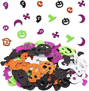 Halloween Foam Stickers, 100PCS Halloween Arts and Crafts for Kid's Glitter Foam Stickers Self Adhesive Pumpkin Shape Stickers Halloween Party Crafts, Funny Craft Stickers for Kids