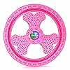 Wandrola-Flying-Disc-Dog-Sport-Toy-with-Flashing-LED-Lights-Light-Up-Pet-Disk-for-Ultimate-Night-Time-Play Pink Dog Frisbee