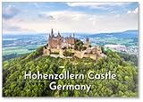 Photomagnet Hohenzollern Castle on Mountain Top in Stuttgart Vicinity, Germany, Fridge Magnet