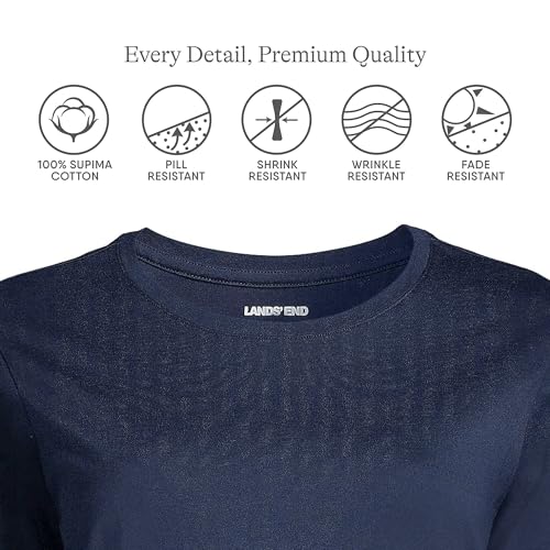 Image of Lands' End Women's 3 /4 Sleeve Supima Cotton Crewneck Tunic