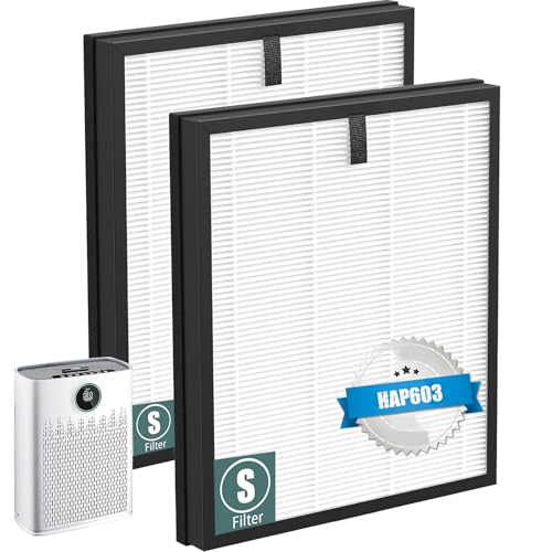 2 Pack HAP603 Replacement Filter Compatible with ECOSELF HAP603WF & HAP603 Air Purifi-er?H13 True Hepa with Activated Carbon Replacement Filter