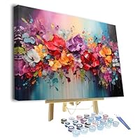 TISHIRON Malen Nach Zahlen Für Erwachsene - Blumen & Bücher Motiv 40x50cm DIY Leinwand