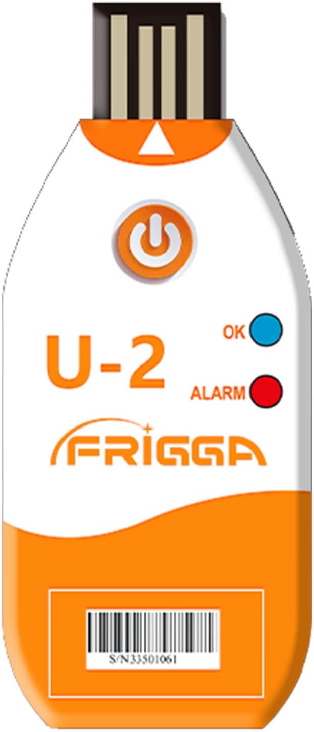 Frigga USB Temperature Data Logger Disposable Temperature Recorder 100 Day High Accuracy Thermometer Monitor 14400 Point PDF with CSV Report U2