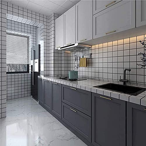Image of HOME13 Matte Grey Wallpaper (24x96 in) Decorative Self Adhesive Countertop Cabinets Wallpaper