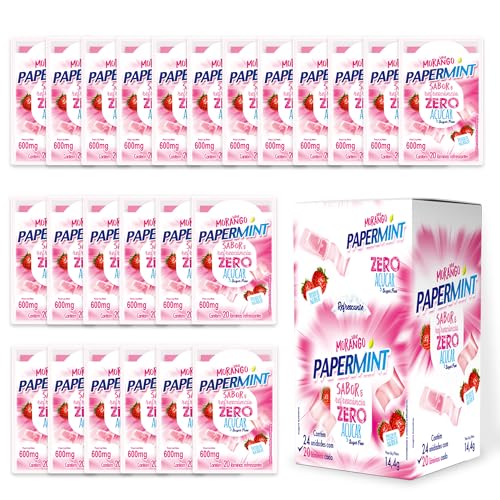 Hometimestore Strawberry Mint Breath Freshener, 480 Strips (24 x 20) with Natural Ingredients for Fresh Breath - Instant Cold Shock & Alcohol Free