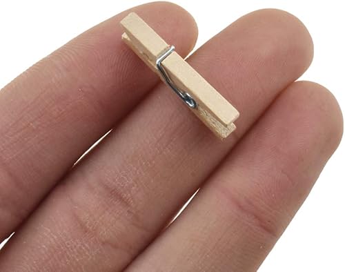 HAHIYO Pinzas de madera para ropa, mini pinzas para la ropa, no se desmoronan, 1 pulgada de largo, paquete de 80 resortes resistentes y fuertes, no