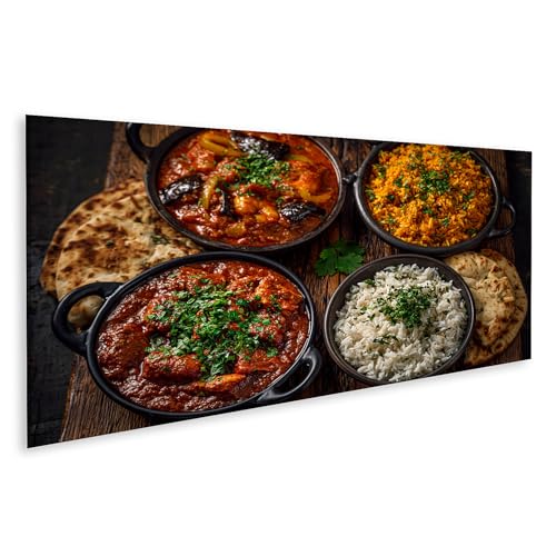 islandburner Tableau sur toile - Art de curry indien - Décoration de salle à manger pour gourmets - Panorama