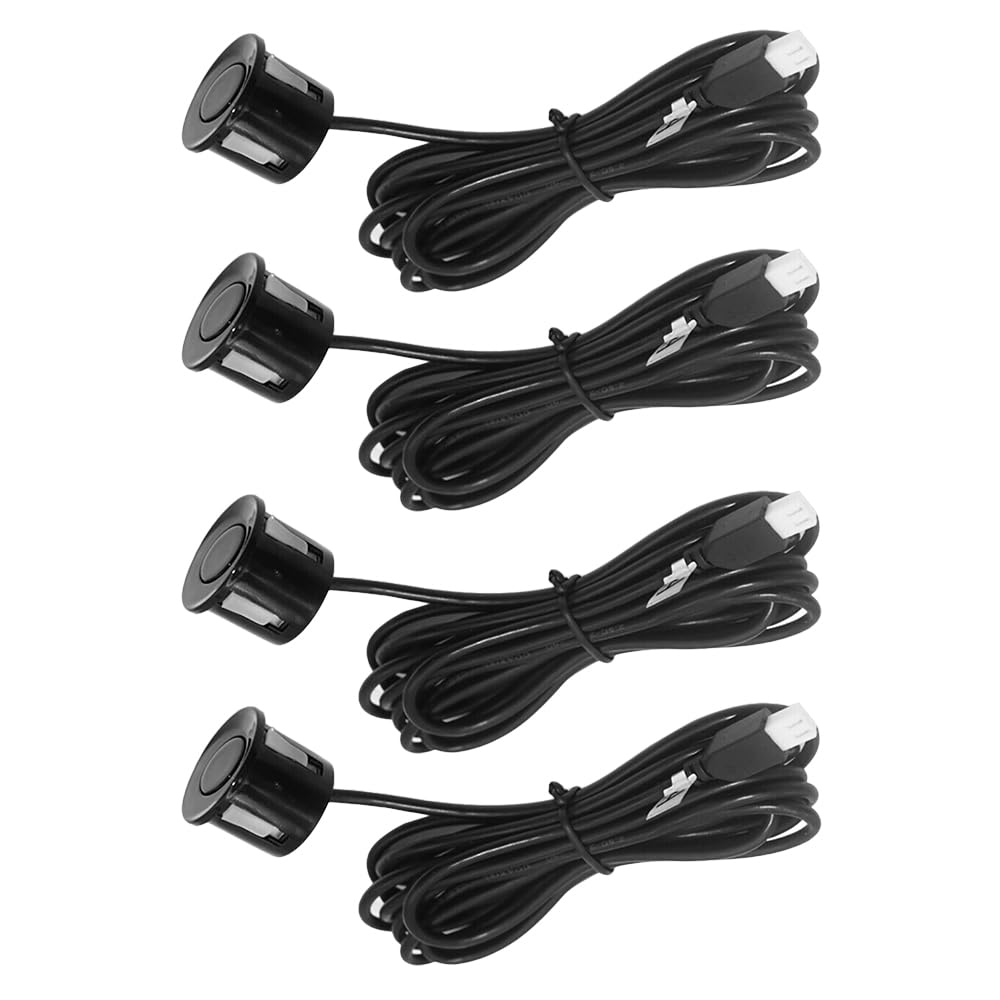 MASO 1x DC12V Radar per Parcheggio Auto Senza Fili a 4 Sonde, Cicalino Volume 65db, Distanza di Rilevamento Radar 0,3～2,0m, Impermeabile Anti-Vibrazione, Bianco