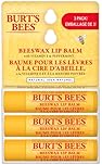 Burt's Bees 100% Natural Origin Moisturizing Lip Balm for Dry Chapped Lips, Get Soft and Hydrated Lips - Pack of 3 - Original Beeswax with Vitamin E & Peppermint Oil for Lip Repair