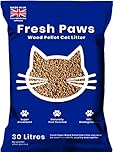 Fresh Paws Premium Wood Pellet Cat Litter, 30 L