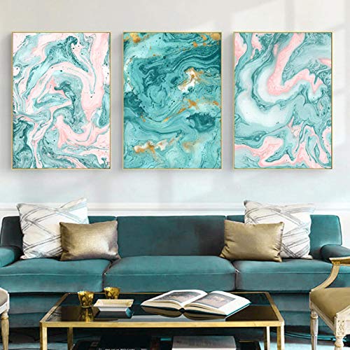 Affiches effet marbre abstrait premium lot de 3 toiles de décoration murale 60x90