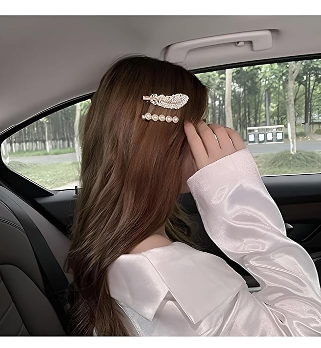 MURTISIDDH Korean Style Pearl Metal Hair Clips Set, Barrettes, Pearl Hair Clips Pins Hairpins Korea Hair Accessories Christmas Birthday Gift For Women Girls Girlfriend Ladies Long Hair Elegant (6 Pcs) 3