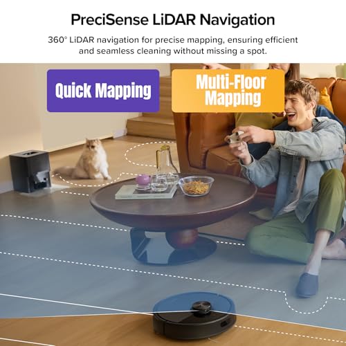 roborock Q7 M5+ Robot Vacuum and Mop, Upgraded from Q5 Max+, Up to 7-9 Weeks Self-Empty, 10000Pa Suction, Dual Anti-Tangle System for Pet Hair & Carpet, PreciSense LiDAR Navigation, App Control, Black image 6