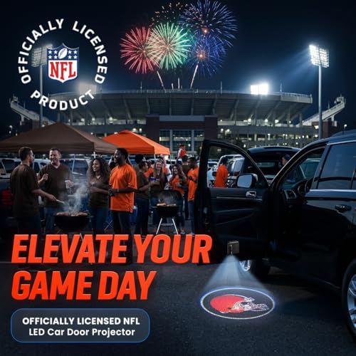 Image of LED Car Door Light - Officially Licensed NFL Wireless Projector - Show Your Team Pride - Battery Powered, Easy Install