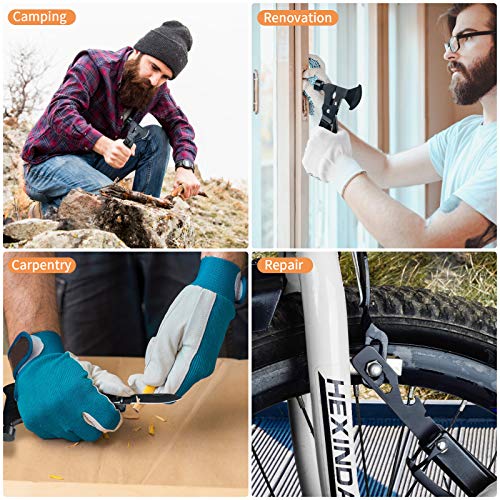 Multitool Camping Accessories - 14 in 1 Survival Gear and Equipment with Knife Axe Hammer Saw Screwdrivers Pliers Bottle Opener Durable Sheath - Cool Gadget Stocking Stuffers Gifts for Men Women - Thumbnail 3