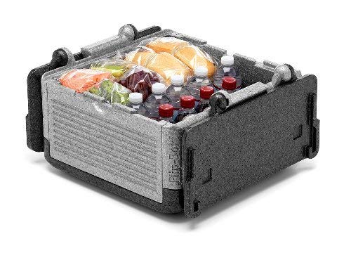 Flip Box Large Iceless Cooler/Insulation Box (Grey) - Collapsible, Light Weight, Food Safe - Perfect for Picnics, Groceries, Tailgating, Camping (Grey)