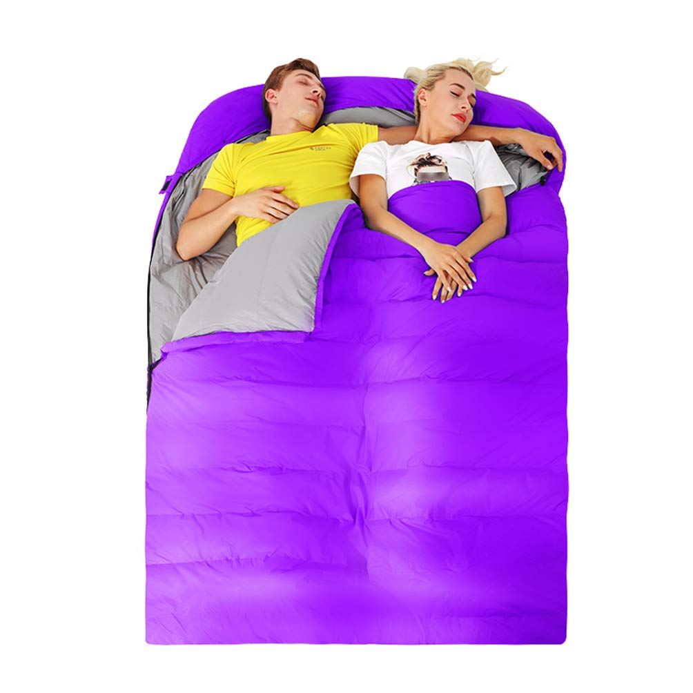 RSTJ-Sjap Doppelschlafsack Fr Paare, Outdoor-Camping Fr Erwachsene,  Ultraleichter Schlafsack Mit Dicken Daunen Und Entendaunen Im Winter,Lila :  ...