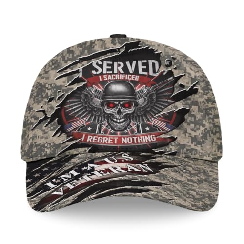 Image of Skull Cap, Gifts for Men, Skull Us Flag Skeleton Gothic Horror, Black Baseball Cap, Adjustable Caps Sun Hat