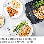 Chefman Electric Smokeless Indoor Grill w/ Non-Stick Cooking Surface & Adjustable Temperature Knob from Warm to Sear for Customized BBQing, Dishwasher Safe Removable Water Tray, Black - Image 3