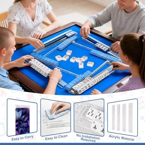 Set 4 soportes mahjong acrílico con bolsa miniatura 6