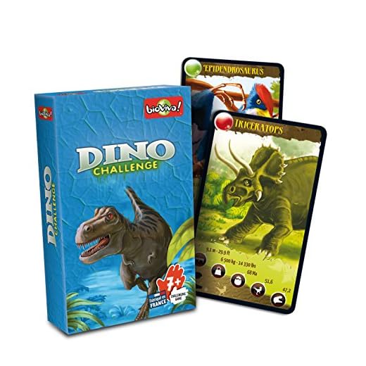 Bioviva- Juego de cartas Dino Challenge, Color azul (Asmodee DIN02)