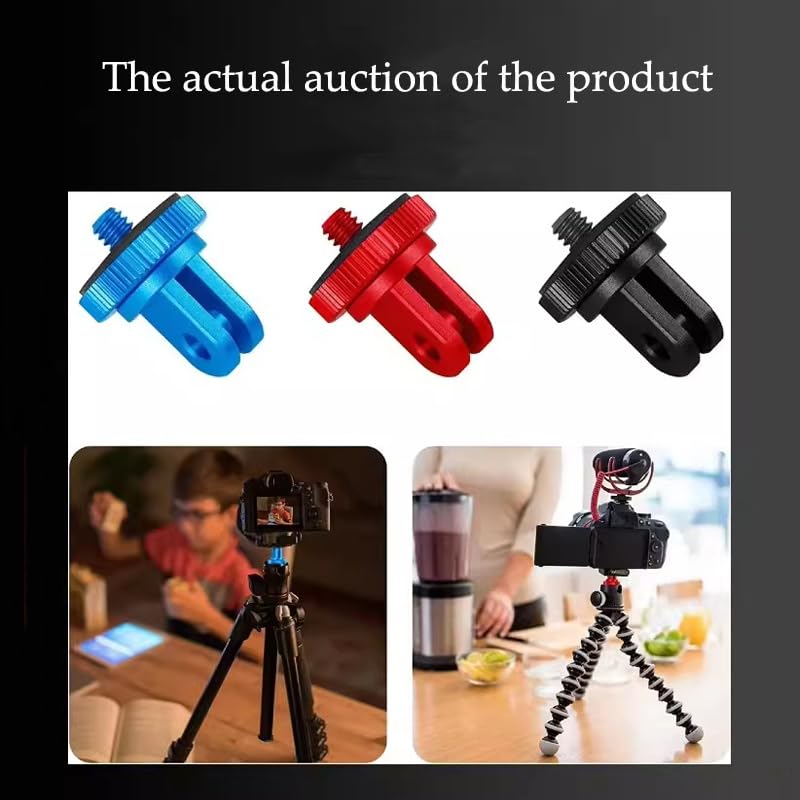 GetZget® 1/4 Screw Mount Adapter Aluminum Alloy Compatible with Insta360 One X6/ X5/ X4/ X3/ X2 / X, DJI Osmo 360, Pocket 3/2/ 1, Action Camera Holder Accessories (Black) 4