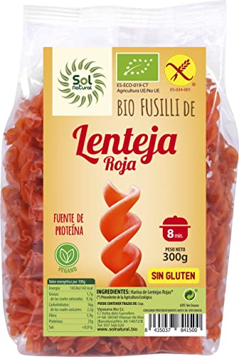 Fusilli De Lenteja Roja Bio Sin Gluten 300 G