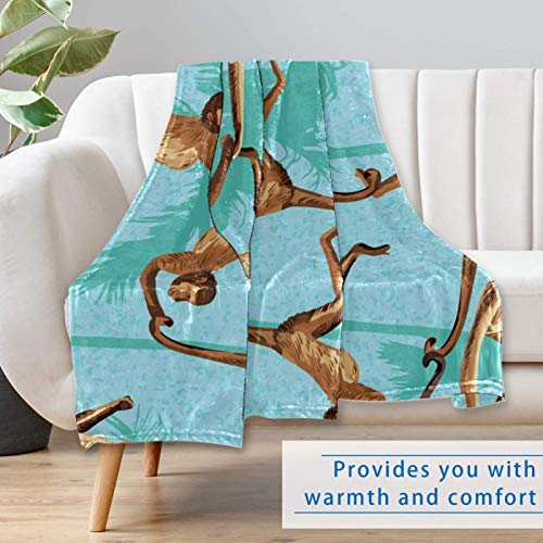 Couverture douce chaude motif singe cadeau idéal lit plage - 7