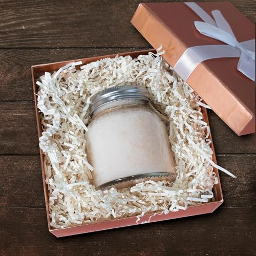 Alvika - 100 Grams - Beige/Cream - Soft & Thin Crinkle Cut Paper Shred Filler great for Gift Wrapping, Basket Filling, Birthdays, Weddings, Anniversaries, Valentines Day, and other occasions 5 51+a59qo7aL